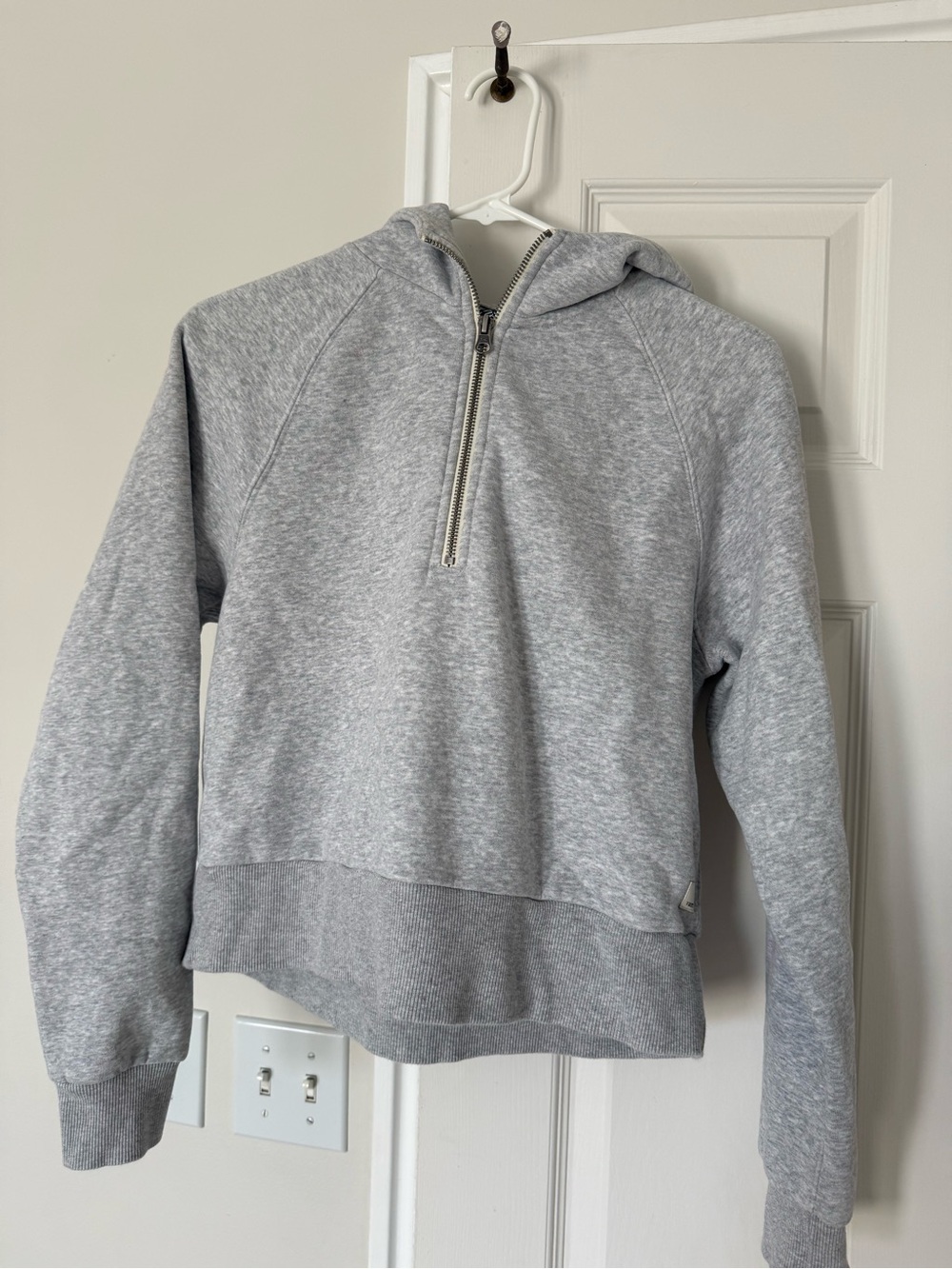 Vuori Light Gray Half-Zip Hoodie Sweatshirt